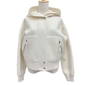 Hermes Outer Hoodie Blouson Jacket Cashmere White